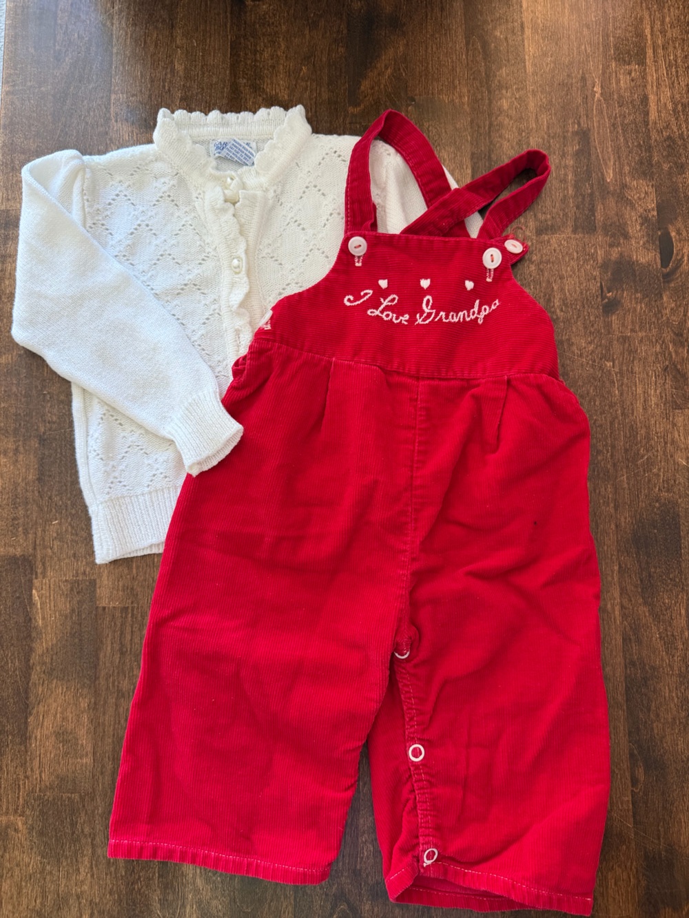 Gymboree Red Corduroy Overalls with Embroidered Detail
